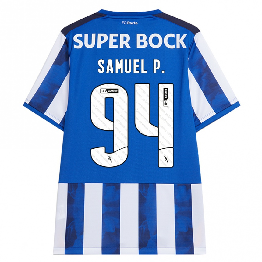 Niño Fútbol Camiseta Samuel #94 Azul Blanco 1ª Equipación 2024/25