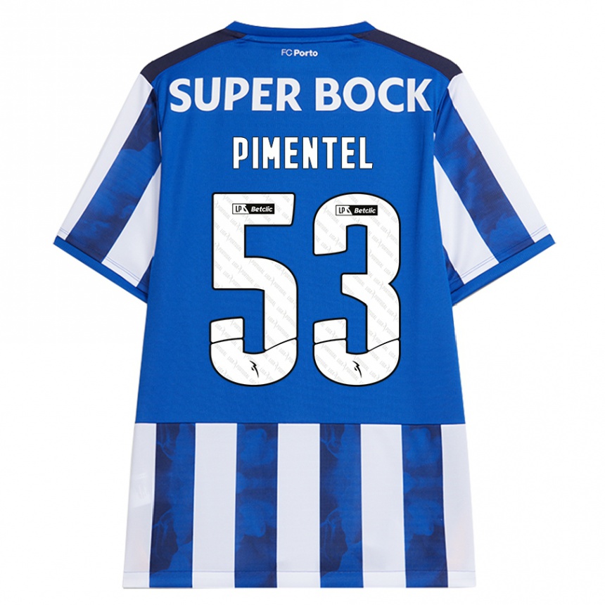 Niño Fútbol Camiseta Eric Pimentel #53 Azul Blanco 1ª Equipación 2024/25