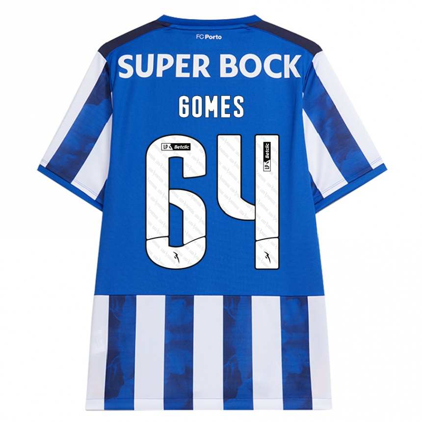 Niño Fútbol Camiseta Luís Gomes #64 Azul Blanco 1ª Equipación 2024/25