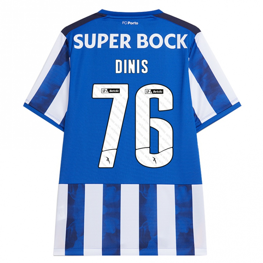 Niño Fútbol Camiseta Dinis #76 Azul Blanco 1ª Equipación 2024/25