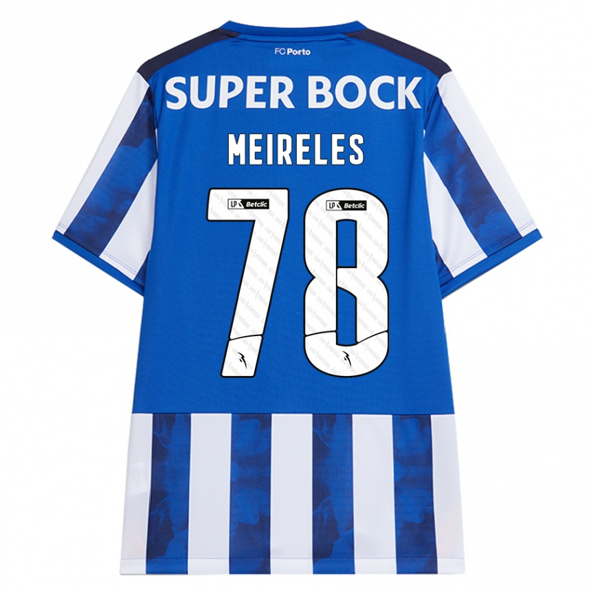 Niño Fútbol Camiseta Jorge Meireles #78 Azul Blanco 1ª Equipación 2024/25