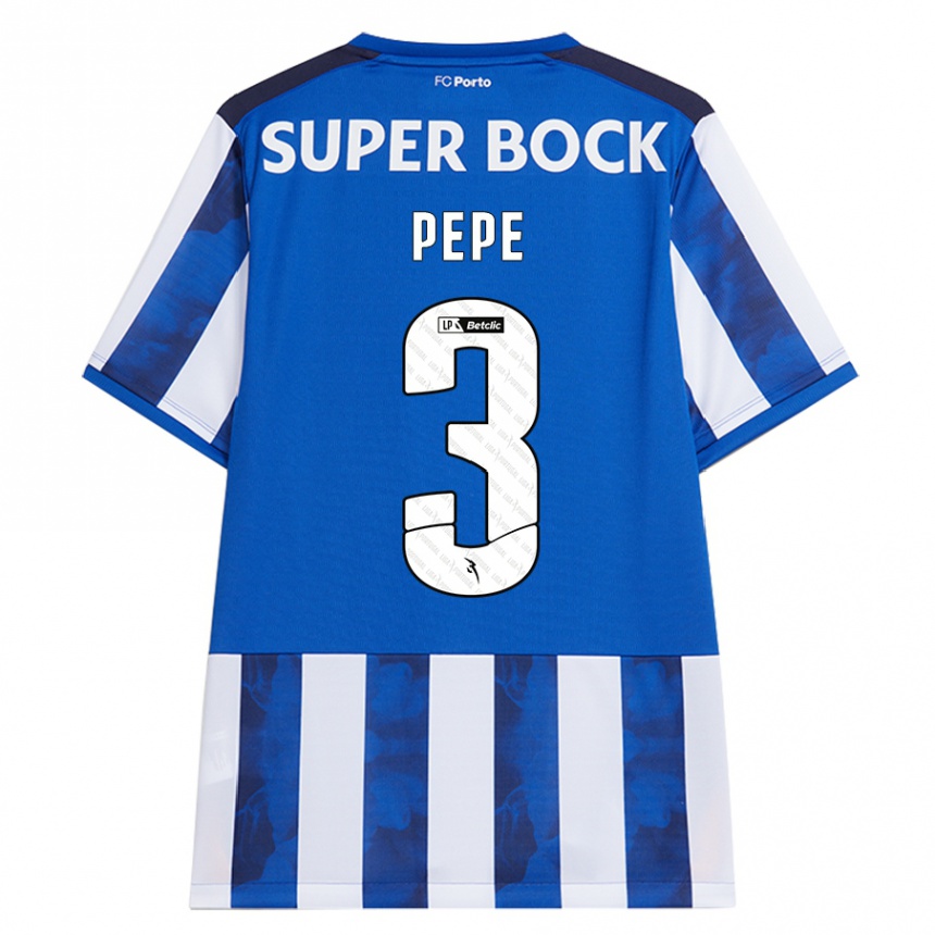 Niño Fútbol Camiseta Pepe #3 Azul Blanco 1ª Equipación 2024/25