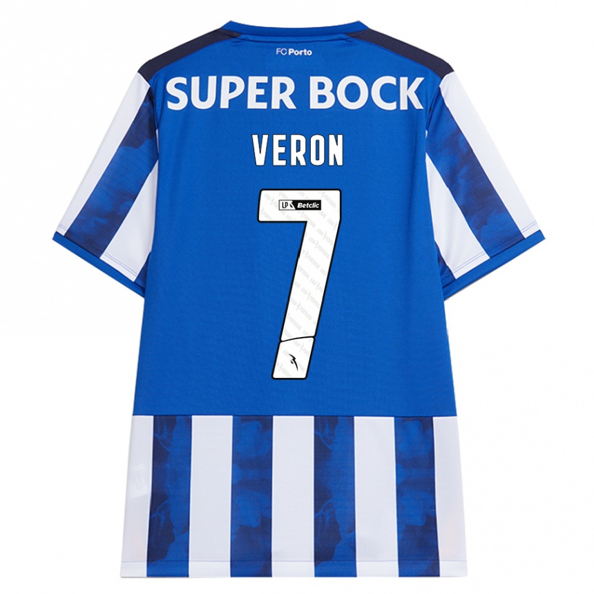 Niño Fútbol Camiseta Gabriel Veron #7 Azul Blanco 1ª Equipación 2024/25