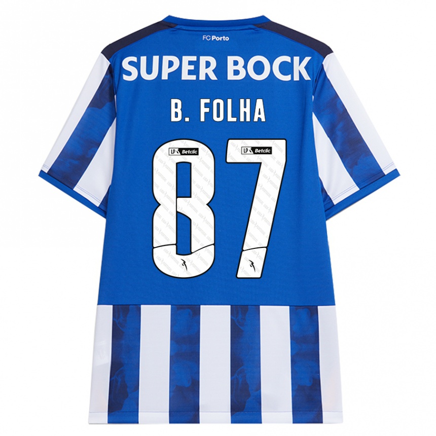 Niño Fútbol Camiseta Bernardo Folha #87 Azul Blanco 1ª Equipación 2024/25