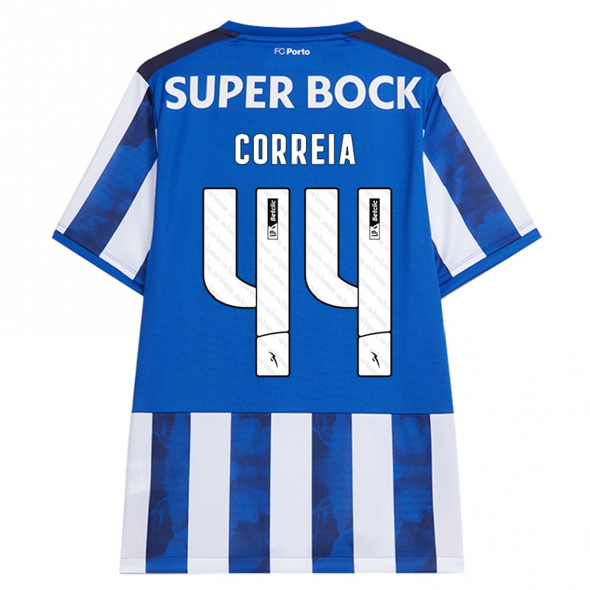 Niño Fútbol Camiseta Romain Correia #44 Azul Blanco 1ª Equipación 2024/25