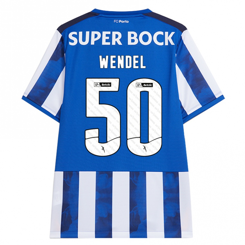 Niño Fútbol Camiseta Wendel #50 Azul Blanco 1ª Equipación 2024/25