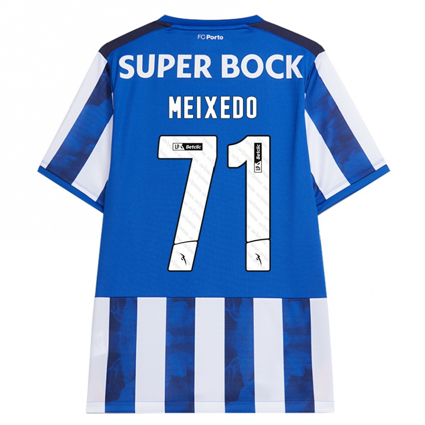 Niño Fútbol Camiseta Francisco Meixedo #71 Azul Blanco 1ª Equipación 2024/25