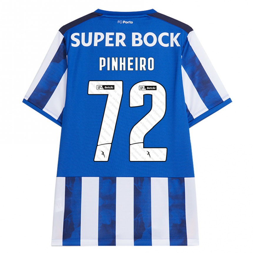 Niño Fútbol Camiseta Rodrigo Pinheiro #72 Azul Blanco 1ª Equipación 2024/25