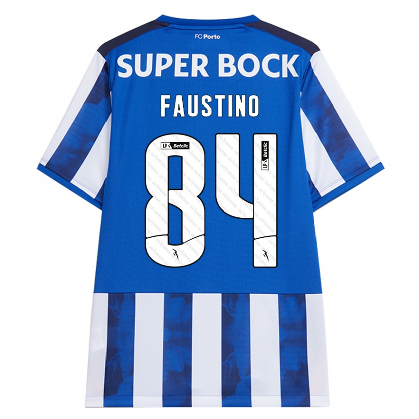 Niño Fútbol Camiseta Levi Faustino #84 Azul Blanco 1ª Equipación 2024/25