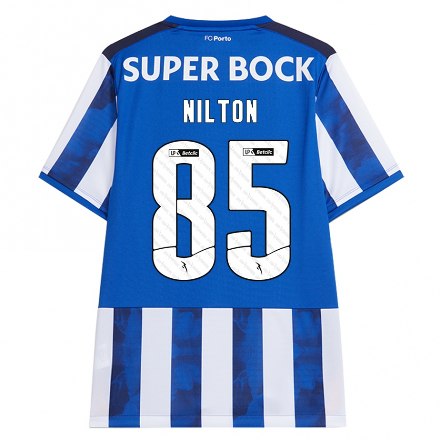 Niño Fútbol Camiseta Nilton #85 Azul Blanco 1ª Equipación 2024/25