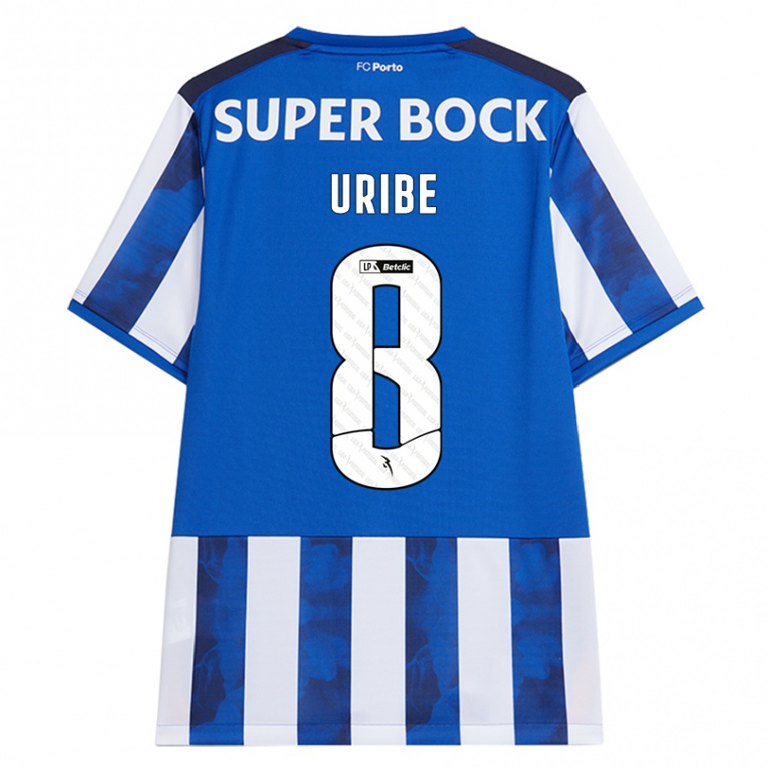 Niño Fútbol Camiseta Mateus Uribe #8 Azul Blanco 1ª Equipación 2024/25