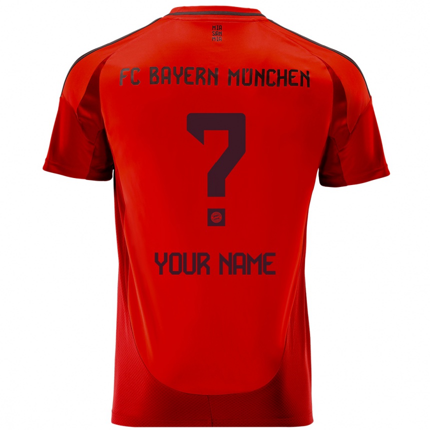 Niño Fútbol Camiseta Su Nombre #0 Rojo 1ª Equipación 2024/25