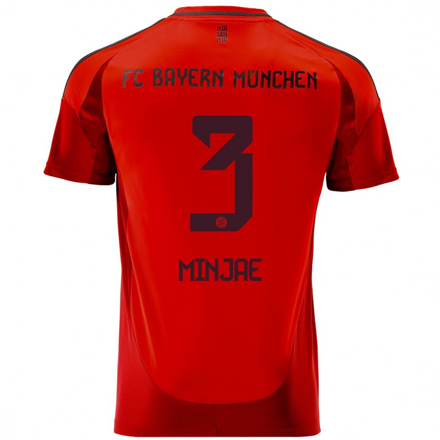 Niño Fútbol Camiseta Min-Jae Kim #3 Rojo 1ª Equipación 2024/25