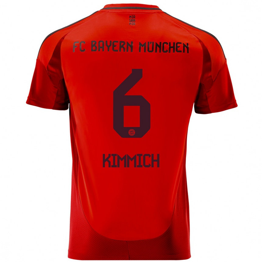 Niño Fútbol Camiseta Joshua Kimmich #6 Rojo 1ª Equipación 2024/25