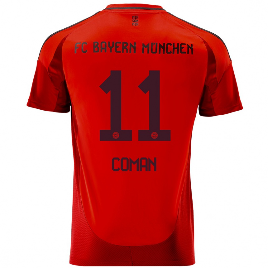 Niño Fútbol Camiseta Kingsley Coman #11 Rojo 1ª Equipación 2024/25