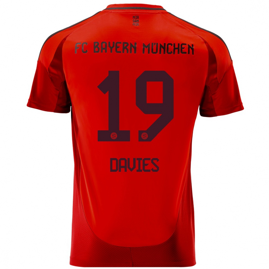 Niño Fútbol Camiseta Alphonso Davies #19 Rojo 1ª Equipación 2024/25