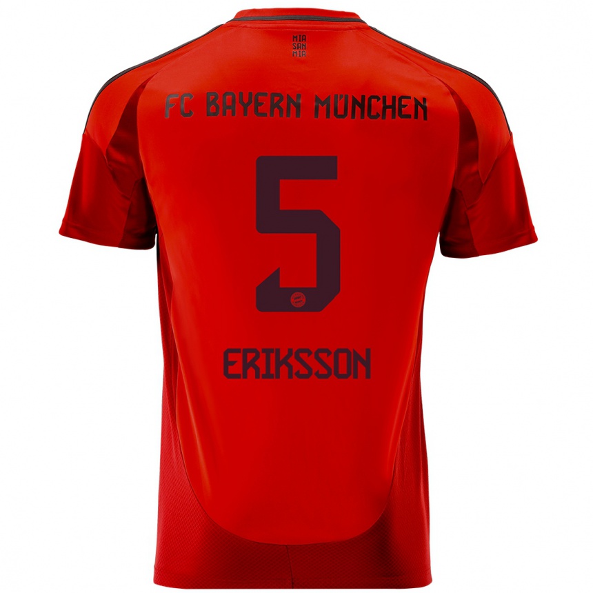 Niño Fútbol Camiseta Magdalena Eriksson #5 Rojo 1ª Equipación 2024/25