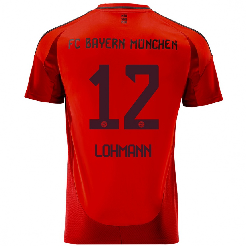 Niño Fútbol Camiseta Sydney Lohmann #12 Rojo 1ª Equipación 2024/25