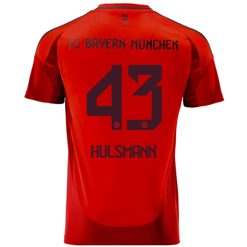 Niño Fútbol Camiseta Tom Hulsmann #43 Rojo 1ª Equipación 2024/25