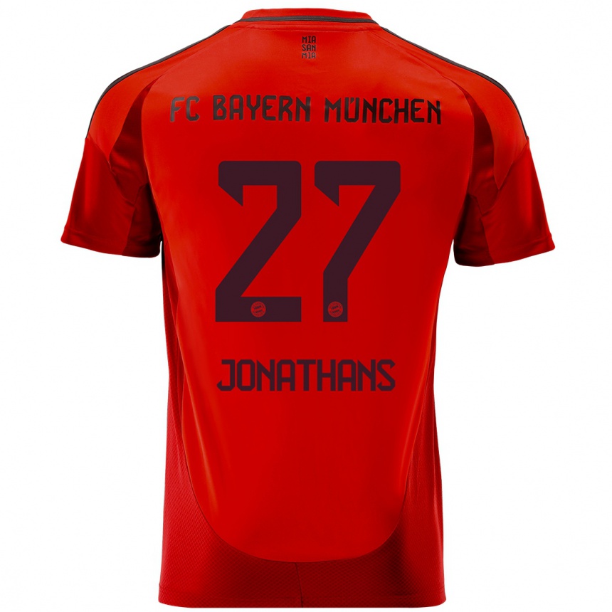 Niño Fútbol Camiseta David Jonathans #27 Rojo 1ª Equipación 2024/25