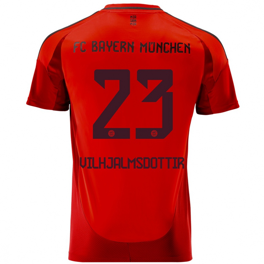 Niño Fútbol Camiseta Karolina Lea Vilhjalmsdottir #23 Rojo 1ª Equipación 2024/25