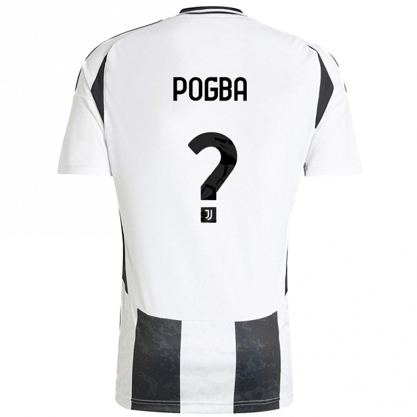 Niño Fútbol Camiseta Paul Pogba #0 Blanco Negro 1ª Equipación 2024/25