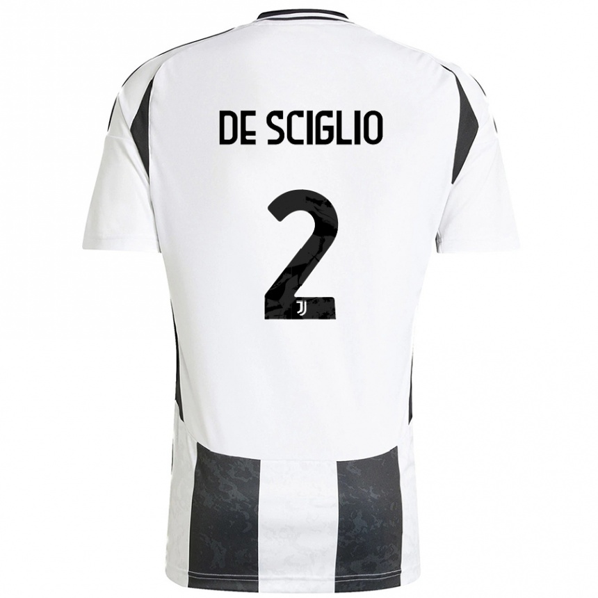 Niño Fútbol Camiseta Mattia De Sciglio #2 Blanco Negro 1ª Equipación 2024/25