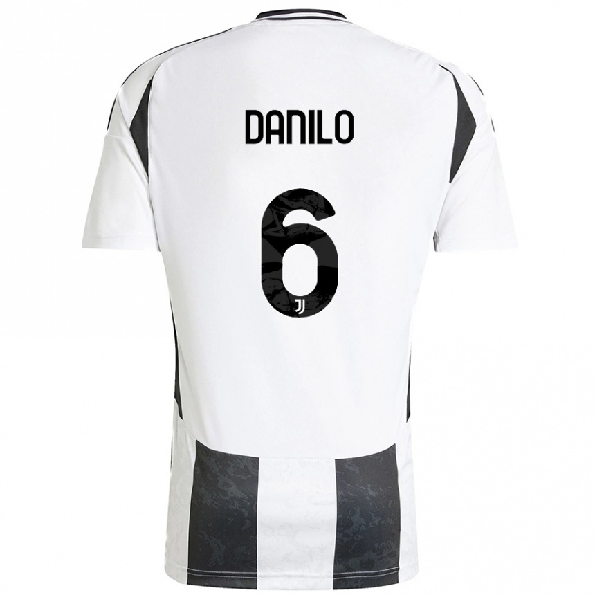 Niño Fútbol Camiseta Danilo #6 Blanco Negro 1ª Equipación 2024/25