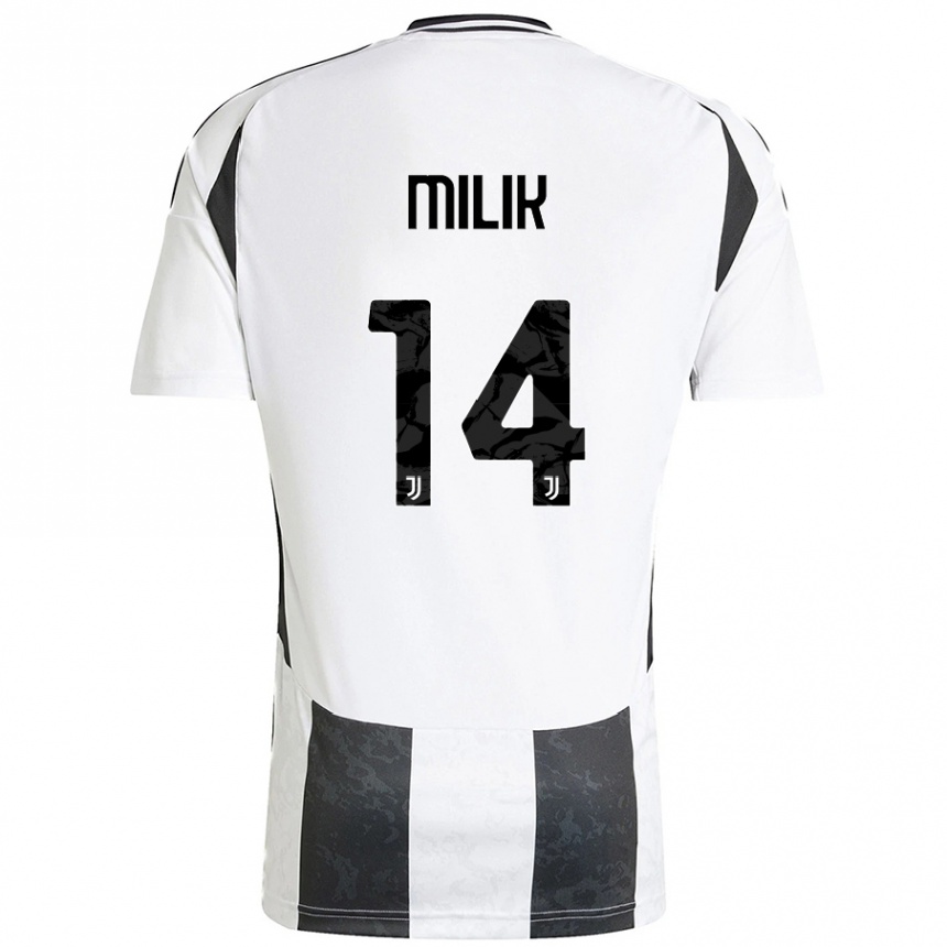 Niño Fútbol Camiseta Arkadiusz Milik #14 Blanco Negro 1ª Equipación 2024/25