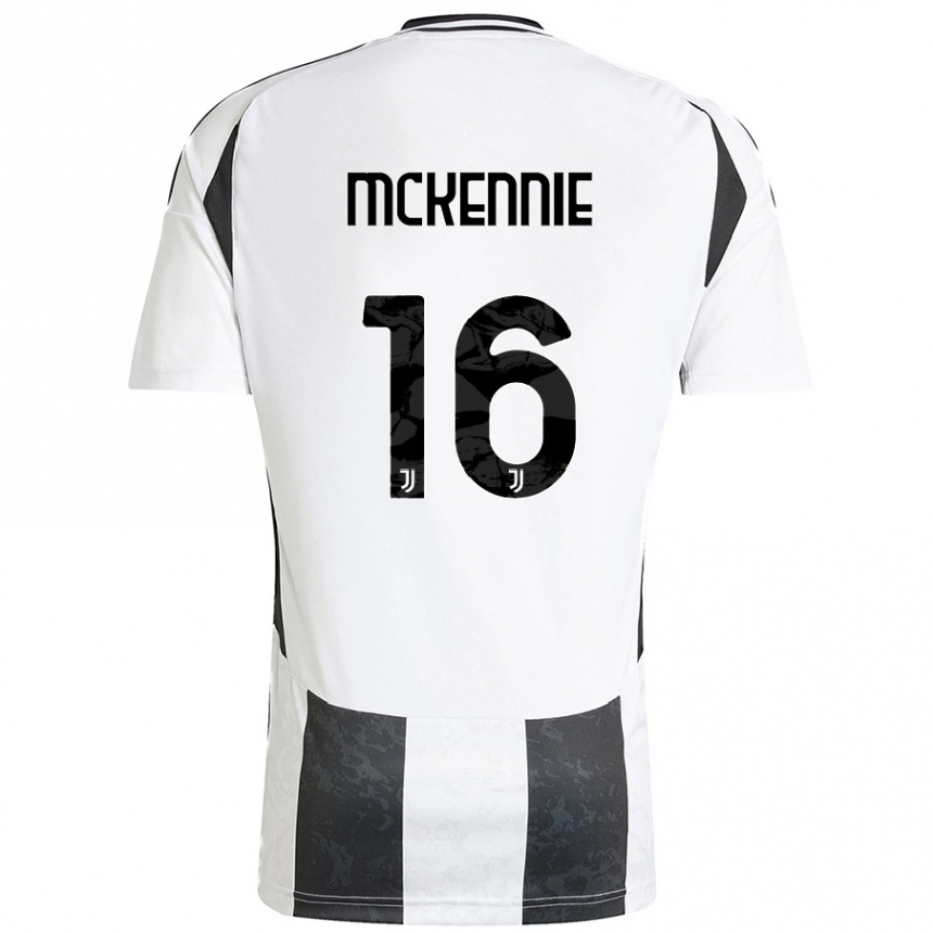 Niño Fútbol Camiseta Weston Mckennie #16 Blanco Negro 1ª Equipación 2024/25