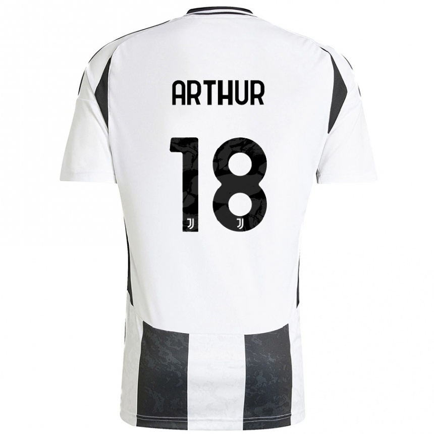 Niño Fútbol Camiseta Arthur Melo #18 Blanco Negro 1ª Equipación 2024/25