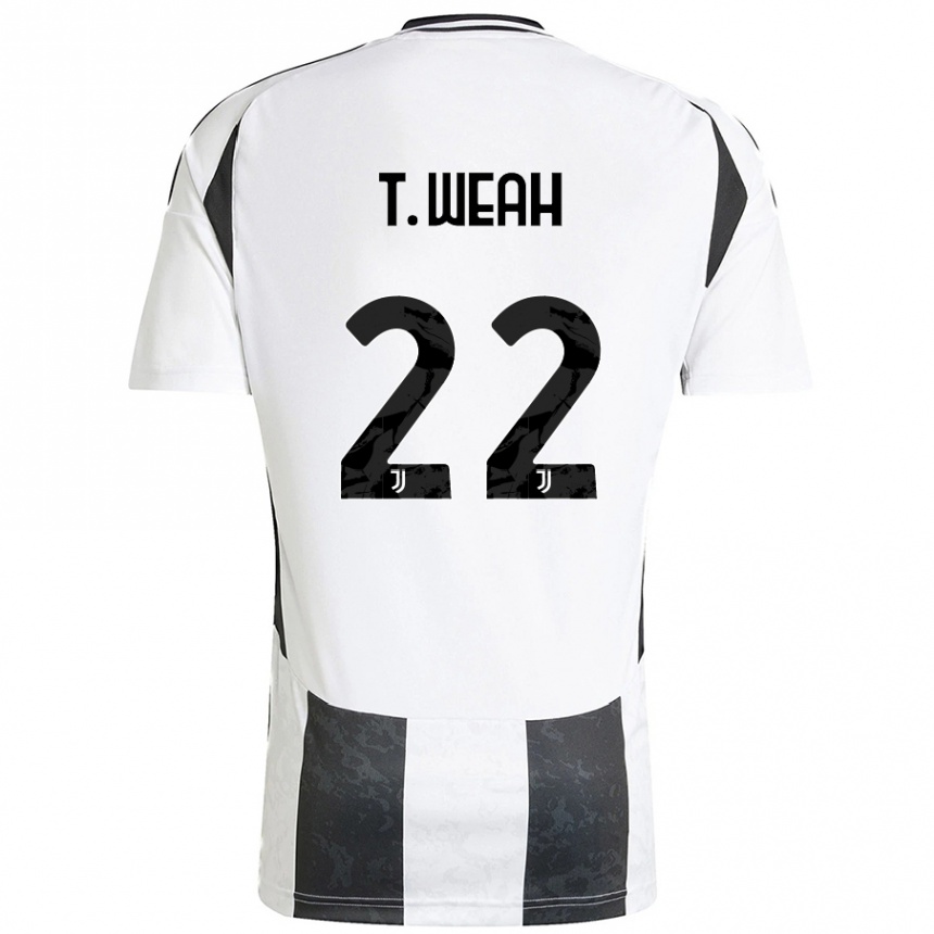 Niño Fútbol Camiseta Timothy Weah #22 Blanco Negro 1ª Equipación 2024/25