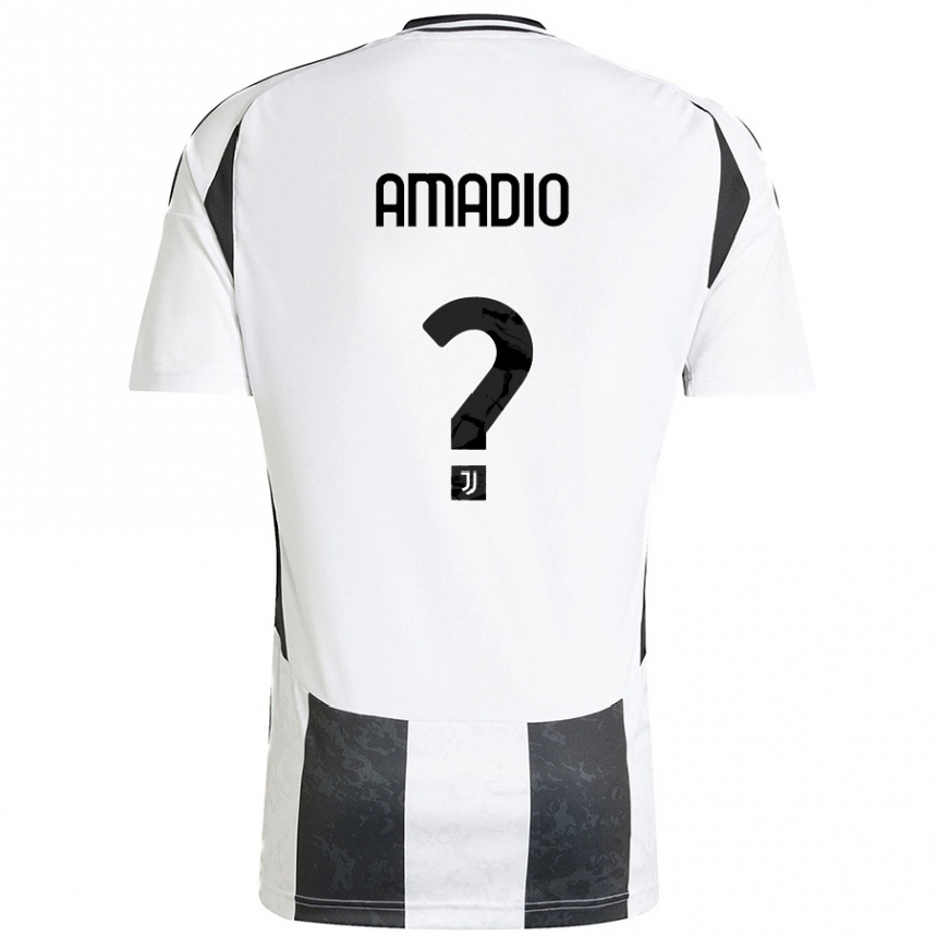 Niño Fútbol Camiseta Alex Amadio #0 Blanco Negro 1ª Equipación 2024/25