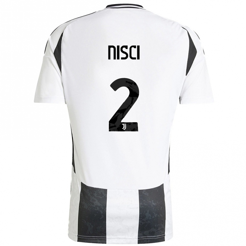 Niño Fútbol Camiseta Alessandro Nisci #2 Blanco Negro 1ª Equipación 2024/25