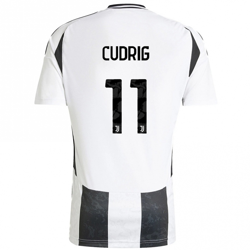 Niño Fútbol Camiseta Nicolò Cudrig #11 Blanco Negro 1ª Equipación 2024/25