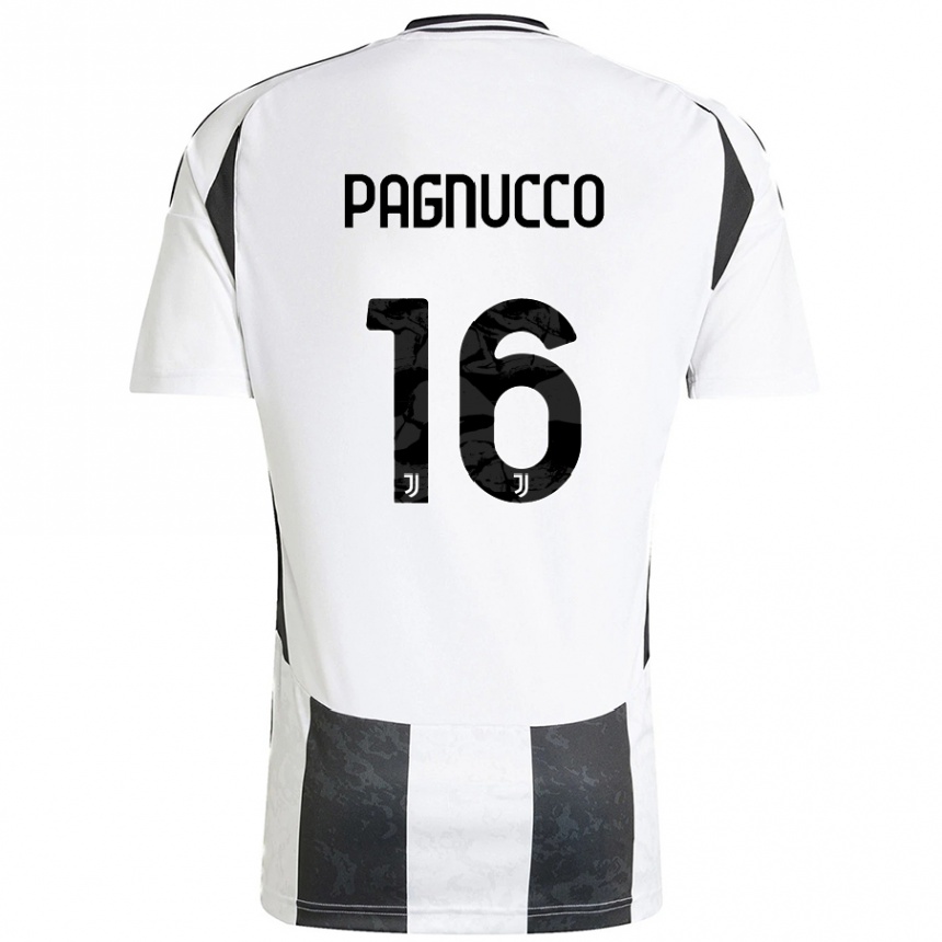 Niño Fútbol Camiseta Filippo Pagnucco #16 Blanco Negro 1ª Equipación 2024/25