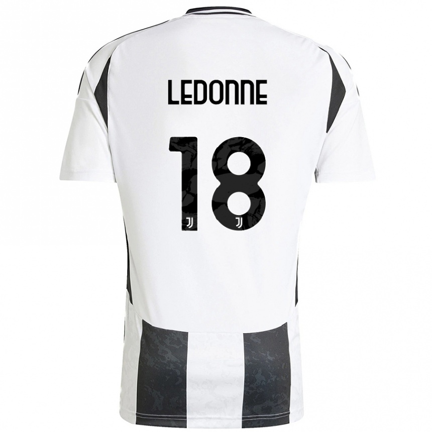 Niño Fútbol Camiseta Nicolò Ledonne #18 Blanco Negro 1ª Equipación 2024/25