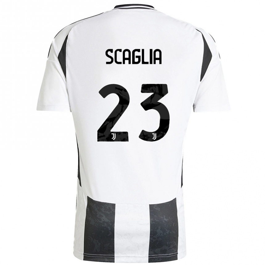 Niño Fútbol Camiseta Filippo Scaglia #23 Blanco Negro 1ª Equipación 2024/25