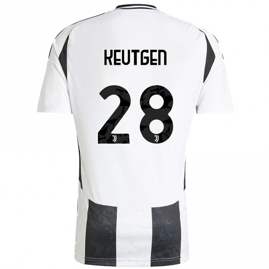 Niño Fútbol Camiseta Enzo Keutgen #28 Blanco Negro 1ª Equipación 2024/25