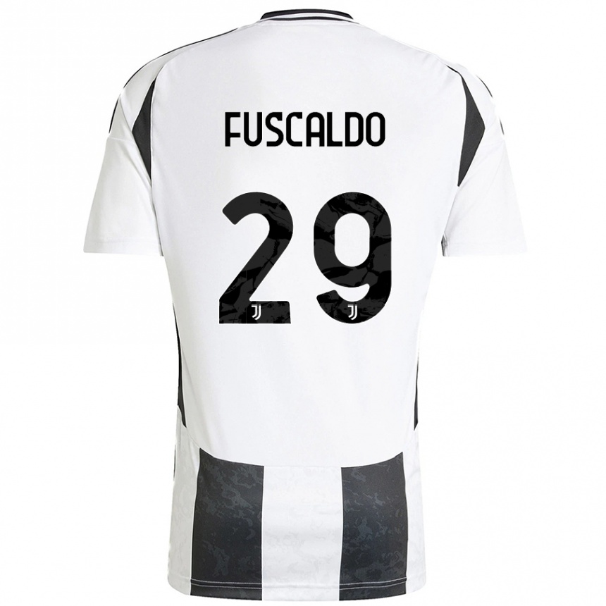 Niño Fútbol Camiseta Matteo Fuscaldo #29 Blanco Negro 1ª Equipación 2024/25