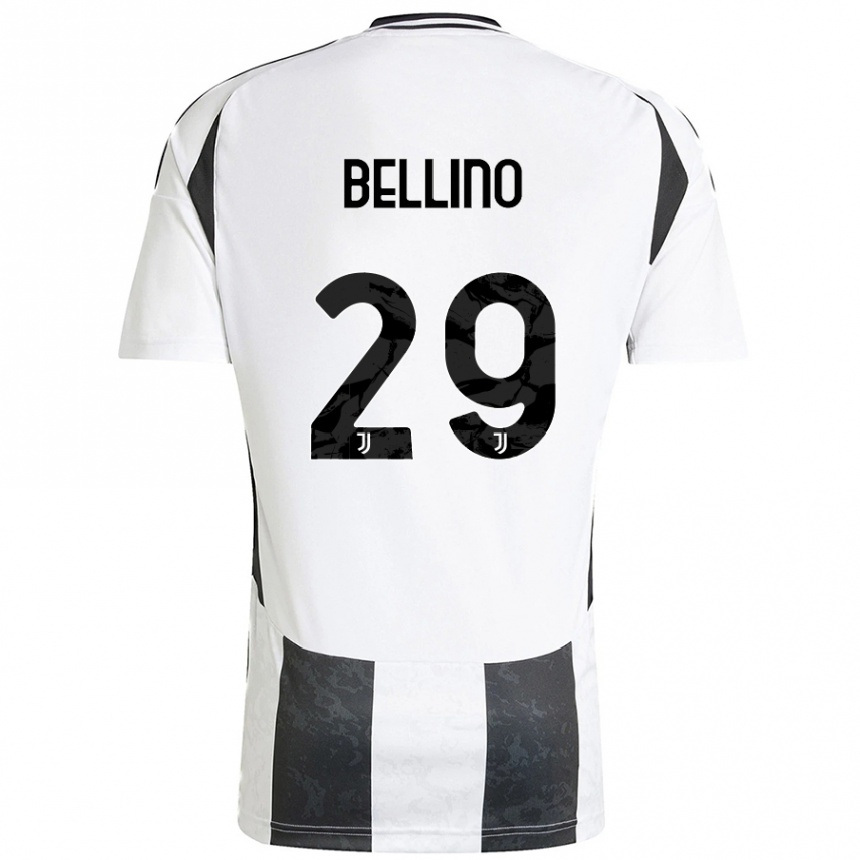 Niño Fútbol Camiseta Filippo Bellino #29 Blanco Negro 1ª Equipación 2024/25