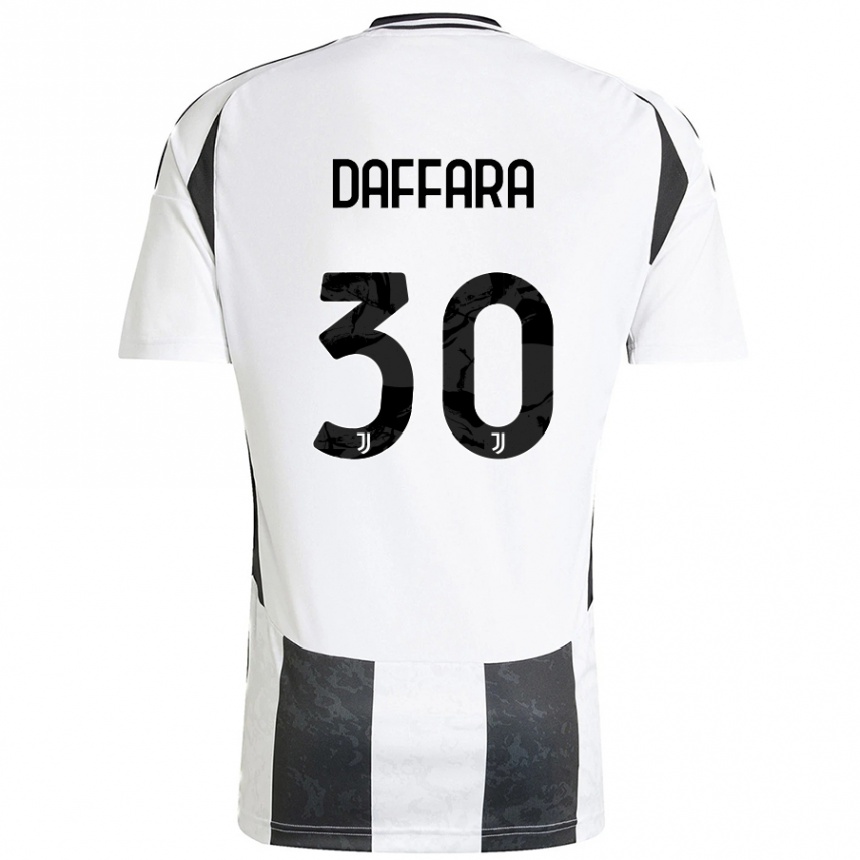 Niño Fútbol Camiseta Giovanni Daffara #30 Blanco Negro 1ª Equipación 2024/25