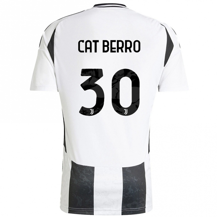 Niño Fútbol Camiseta Simone Cat Berro #30 Blanco Negro 1ª Equipación 2024/25