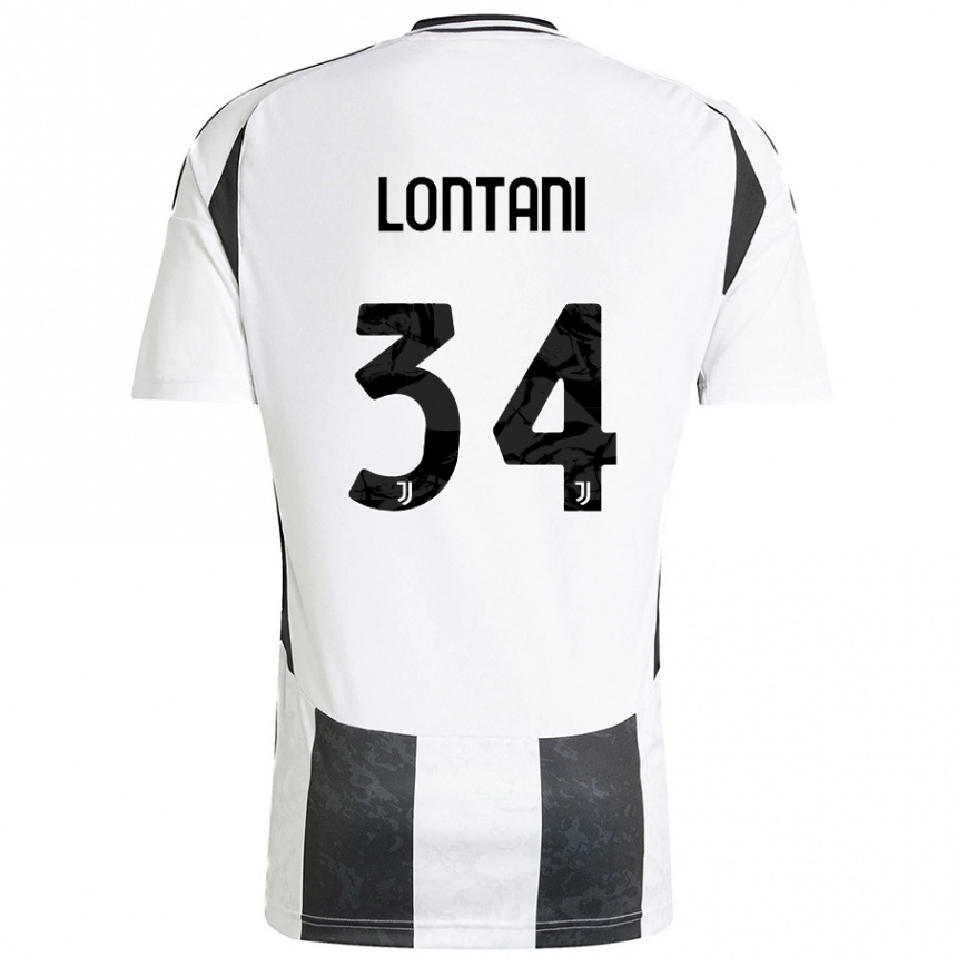 Niño Fútbol Camiseta Matteo Lontani #34 Blanco Negro 1ª Equipación 2024/25