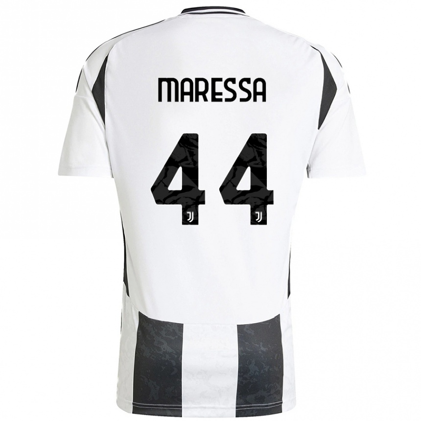 Niño Fútbol Camiseta Tommaso Maressa #44 Blanco Negro 1ª Equipación 2024/25