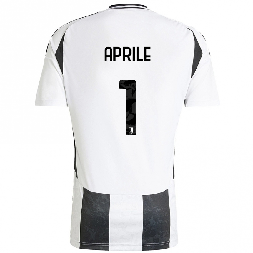 Niño Fútbol Camiseta Roberta Aprile #1 Blanco Negro 1ª Equipación 2024/25