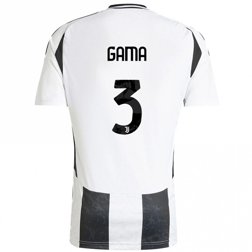 Niño Fútbol Camiseta Sara Gama #3 Blanco Negro 1ª Equipación 2024/25