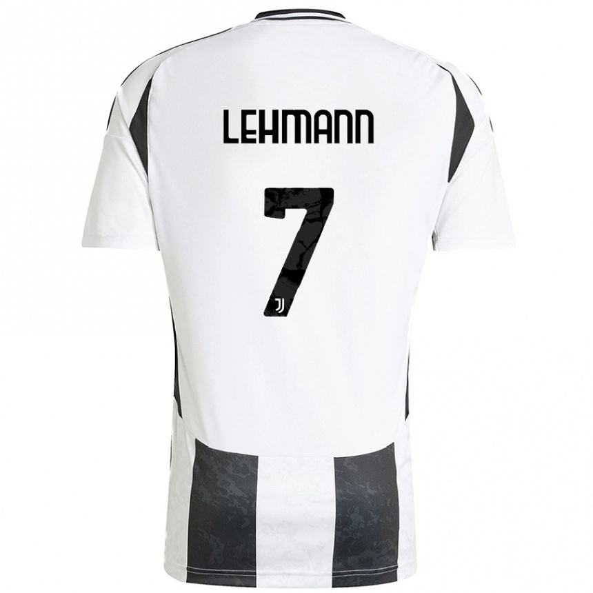 Niño Fútbol Camiseta Alisha Lehmann #7 Blanco Negro 1ª Equipación 2024/25