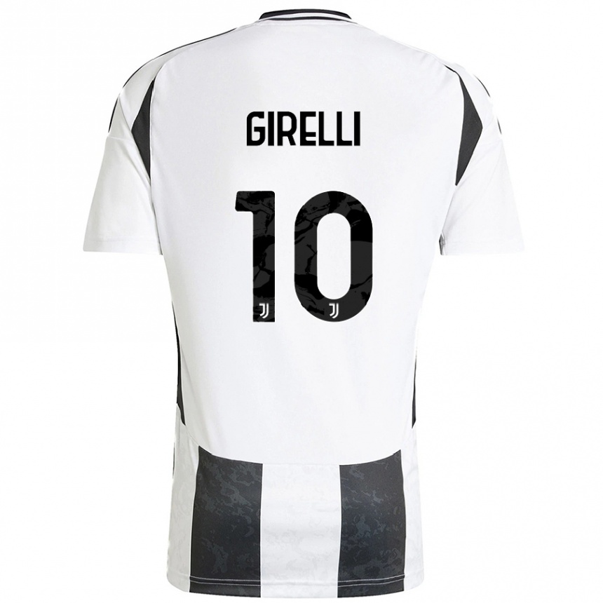 Niño Fútbol Camiseta Cristiana Girelli #10 Blanco Negro 1ª Equipación 2024/25