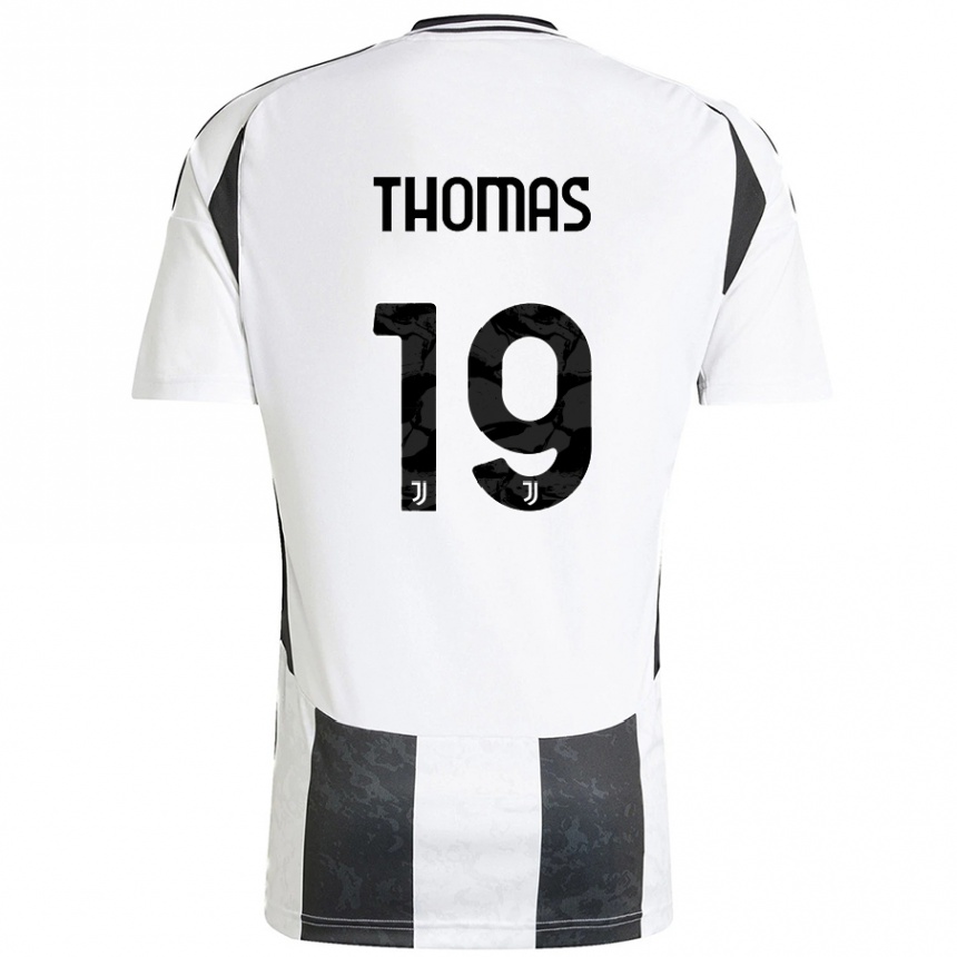 Niño Fútbol Camiseta Lindsey Thomas #19 Blanco Negro 1ª Equipación 2024/25